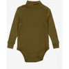 Leveret Kids'  Baby Turtleneck Bodysuit, Cotton Long Sleeve In Green