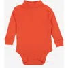 Leveret Kids'  Baby Turtleneck Bodysuit, Cotton Long Sleeve In Orange