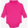 Leveret Kids'  Baby Turtleneck Bodysuit, Cotton Long Sleeve In Pink