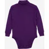 Leveret Kids'  Baby Turtleneck Bodysuit, Cotton Long Sleeve In Purple