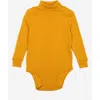 Leveret Kids'  Baby Turtleneck Bodysuit, Cotton Long Sleeve In Yellow