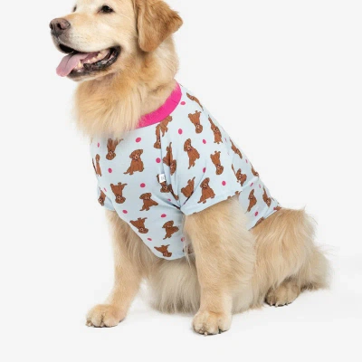 Leveret Big Dog Puppy Print Pajamas In Pink