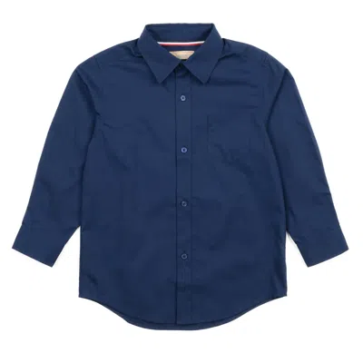 Leveret Kids' Boys Long Sleeve Dress Shirt In Blue