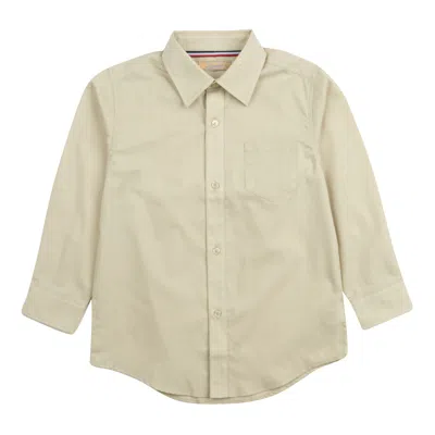 Leveret Kids' Boys Long Sleeve Dress Shirt In Neutral