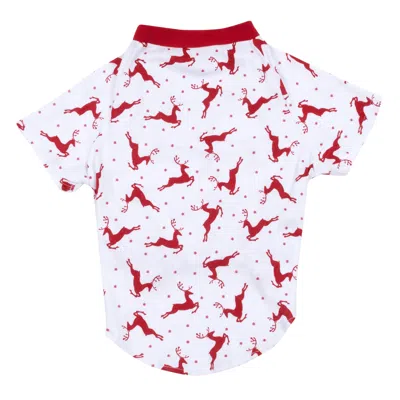Leveret Christmas Big Dog Cotton Pajamas Reindeer In Red