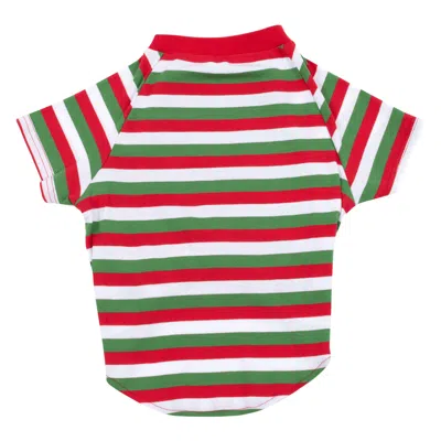 Leveret Christmas Big Dog Cotton Pajamas Striped In Red