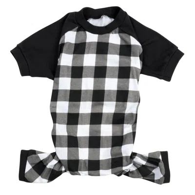 Leveret Christmas Dog Cotton Pajamas Plaid In Black