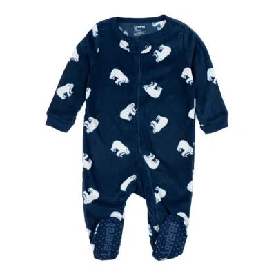 Leveret Babies' Christmas Kids Footed Fleece Pajamas Polar Bear In Multi