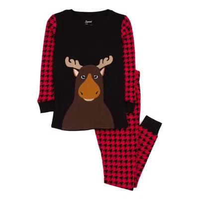 Leveret Christmas Kids Two Piece Cotton Pajamas Full Moose In Multi