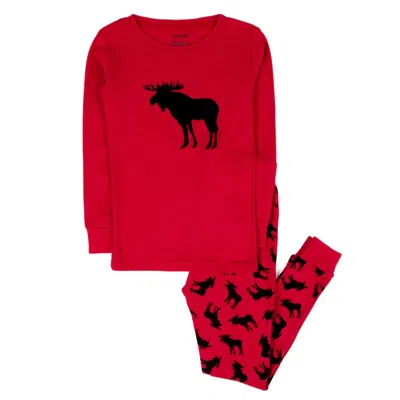 Leveret Christmas Kids Two Piece Cotton Pajamas Moose In Multi