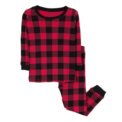 Leveret Christmas Kids Two Piece Cotton Pajamas Plaid In Brown