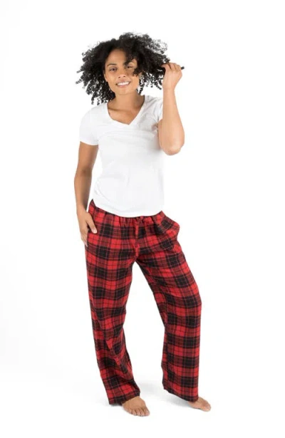 Leveret Cotton Flannel Holiday Pajama Pants In Black