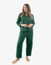 Leveret Cotton Flannel Printed Holiday Pajama Set In Green
