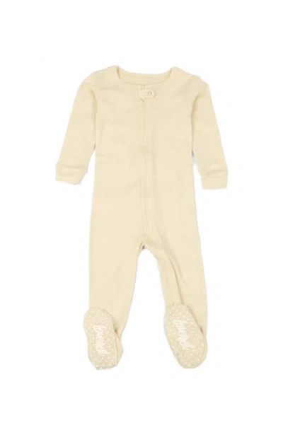 Leveret Kids'  Cotton Footed Pajamas, Solids, Stripes & Tie Dye In Neutral