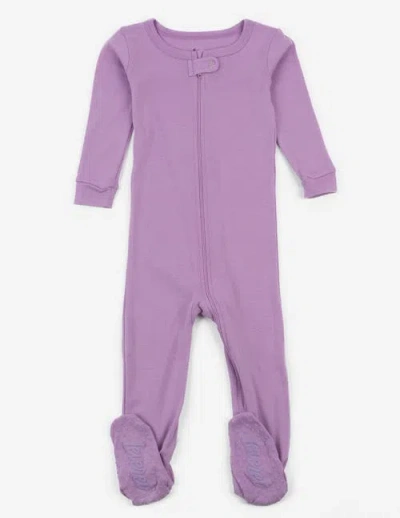 Leveret Cotton Footed Pajamas, Solids, Stripes & Tie Dye In Purple