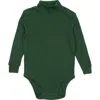 Leveret Kids'  Cotton Neutral Solid Turtleneck Bodysuit In Green