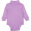 Leveret Cotton Neutral Solid Turtleneck Bodysuit In Purple