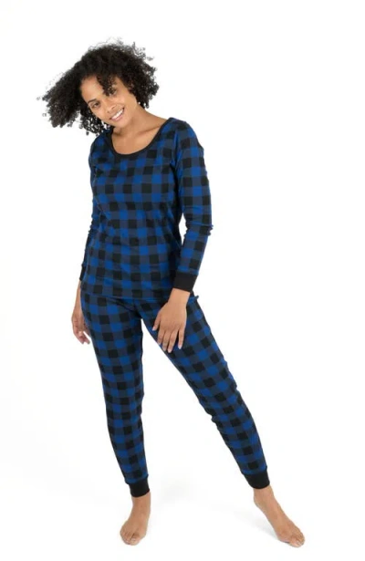 Leveret Cotton Plaid Matching Family Holiday Pajamas In Blue
