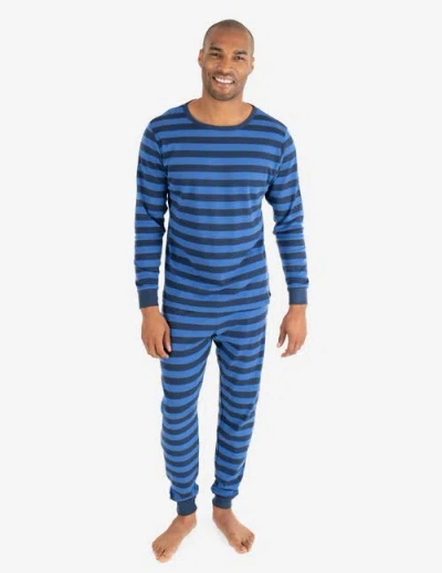 Leveret 2-pc. Cotton Long Sleeve Shirt And Pants Print Pajamas In Blue
