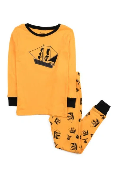 Leveret Kids'  Cotton Two-piece Printed Pajamas, Animals & Characters In Yellow