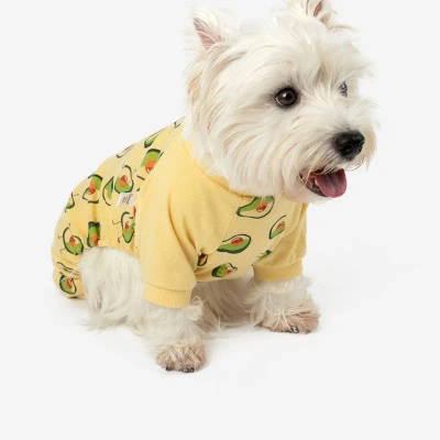 Leveret Dog's Avocado Pajamas In Yellow
