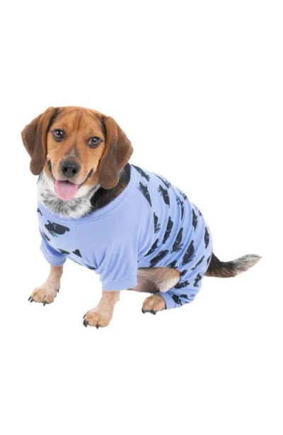 Leveret Dog Cotton Easter Matching Family Holiday Pajamas, Bunny Prints In Blue