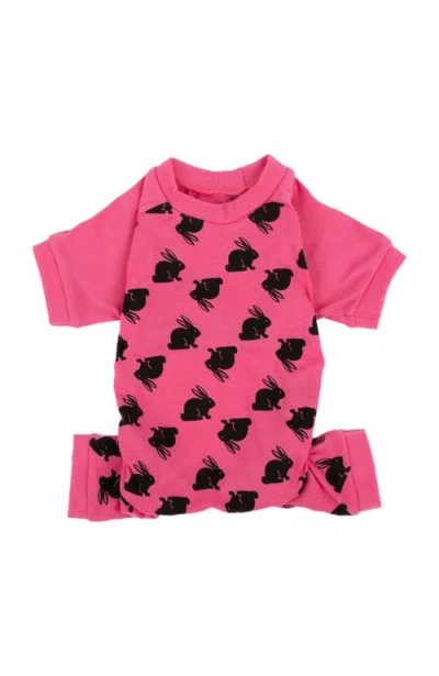 Leveret Dog Cotton Easter Matching Family Holiday Pajamas, Bunny Prints In Pink
