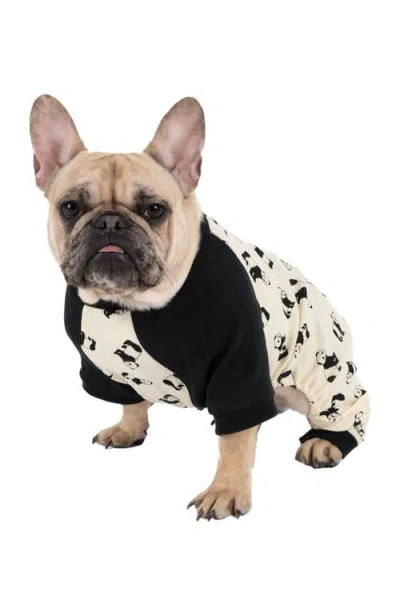 Leveret Dog Cotton Matching Family Pajamas, Animals & Paw Prints In Neutral