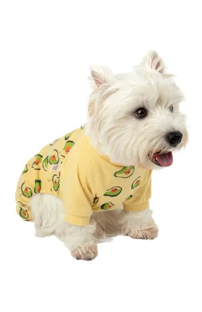 Leveret Dog Cotton Matching Family Pajamas, Fun & Novelty Prints In Yellow