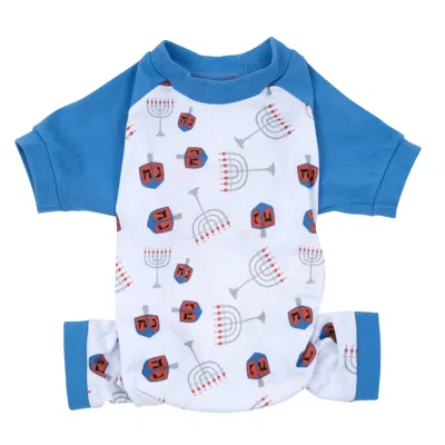 Leveret Dog Cotton Pajamas Menorah In Multi