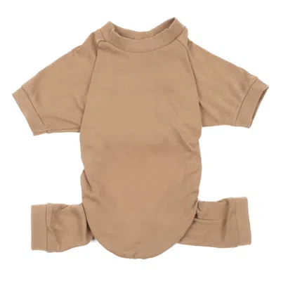 Leveret Dog Cotton Pajamas Solid Color In Beige