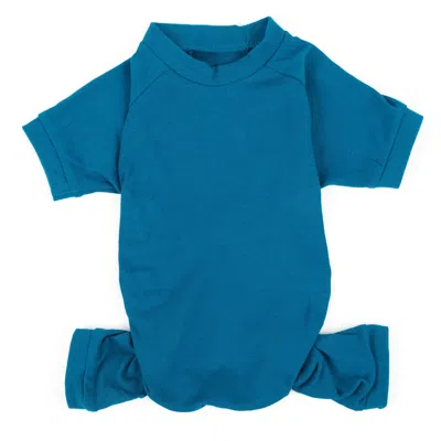 Leveret Dog Cotton Pajamas Solid Color In Blue