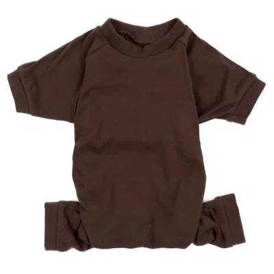 Leveret Dog Cotton Pajamas Solid Color In Brown