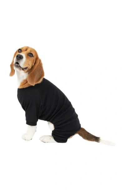 Leveret Dog Cotton Solid Matching Family Pajamas In Black