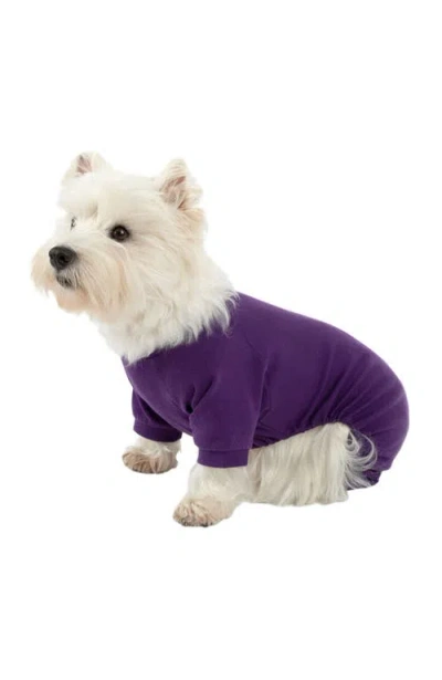 Leveret Dog Cotton Solid Matching Family Pajamas In Purple