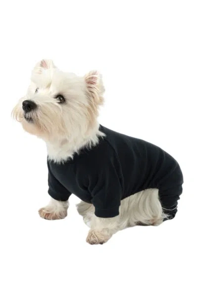 Leveret Dog Cotton Solid Matching Family Pajamas In Black
