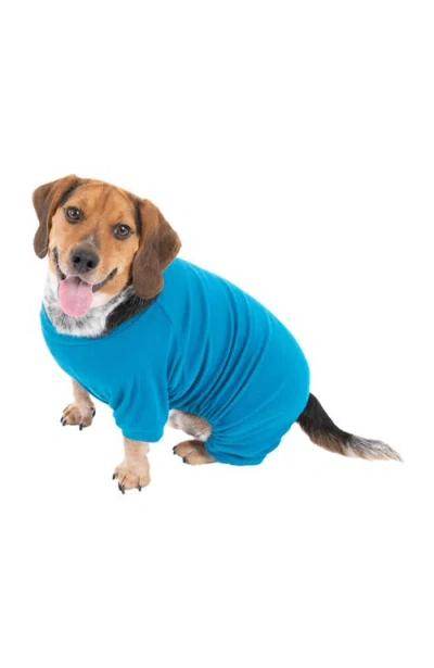 Leveret Dog Cotton Solid Matching Family Pajamas In Blue