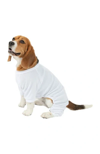 Leveret Dog Cotton Solid Matching Family Pajamas In White
