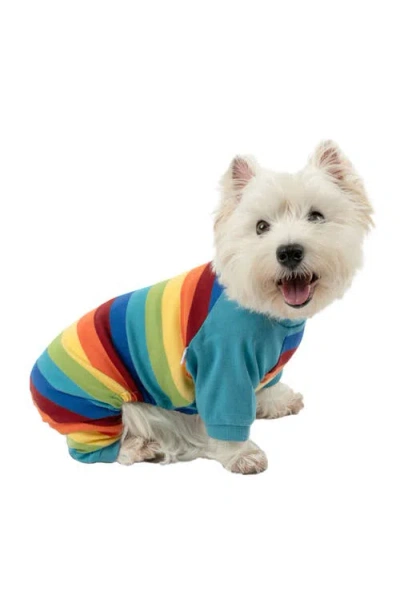 Leveret Dog Cotton Striped Matching Family Holiday Pajamas In Colorful Boys
