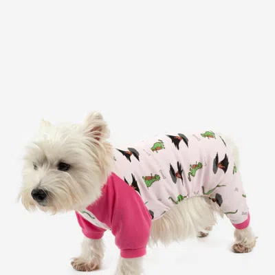 Leveret Dog Pink Dinosaur Pajamas