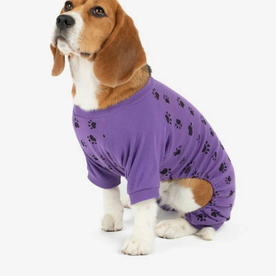 Leveret Dog Purple Paw Print Pajamas