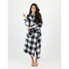 Leveret Flannel Robe, 100% Cotton In Black