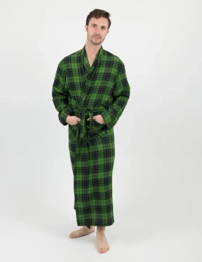 Leveret Flannel Robe, 100% Cotton In Brown