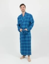 Leveret Flannel Robe, 100% Cotton In Multi