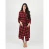 Leveret Womens Flannel Robe In Red