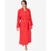 Leveret Flannel Robe, 100% Cotton In Red