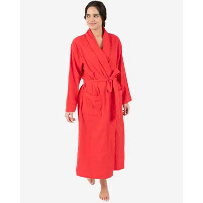 Leveret Flannel Robe, 100% Cotton In Red