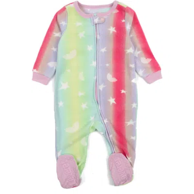 Leveret Babies'  Fleece Footed Pajamas Holiday Print In Multi