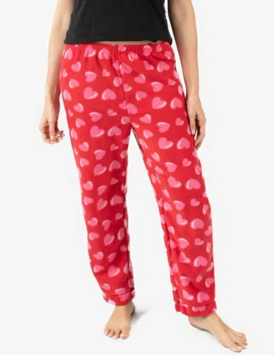 Leveret Fleece Holiday Pajama Pants In Red