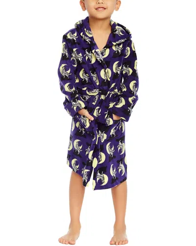 Leveret Fleece Hooded Robe In Blue